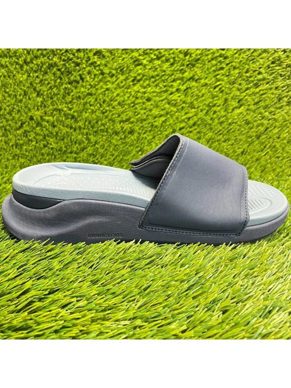 Kuru Moment Mens Size 7 Navy Blue Beach Walking Outdoor Slip On Slide Sandals